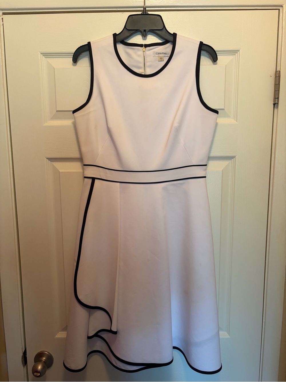 Calvin Klein White Black Fit Flare Dress Women’s Size 8